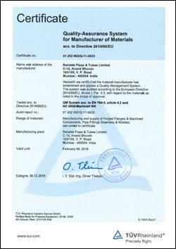 RELI SLEEVE Import Export Certificate